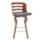 Armen Living Verne 26" Swivel Gray Faux Leather and Walnut Wood Bar Stool LCVRBAWAGR26 - alternate 1